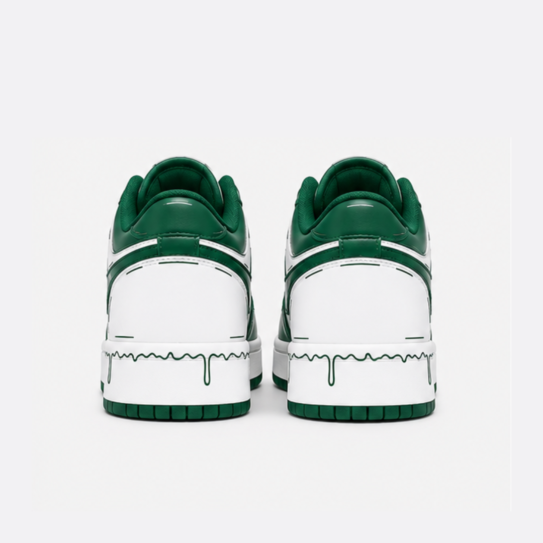 Pine Green Drip Low Sneakers | Premium Streetwear Edition