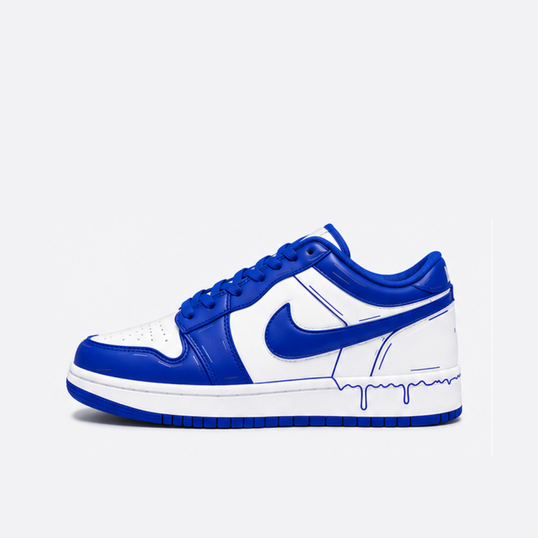 Royal Blue Drip Low Sneakers | Premium Streetwear Edition