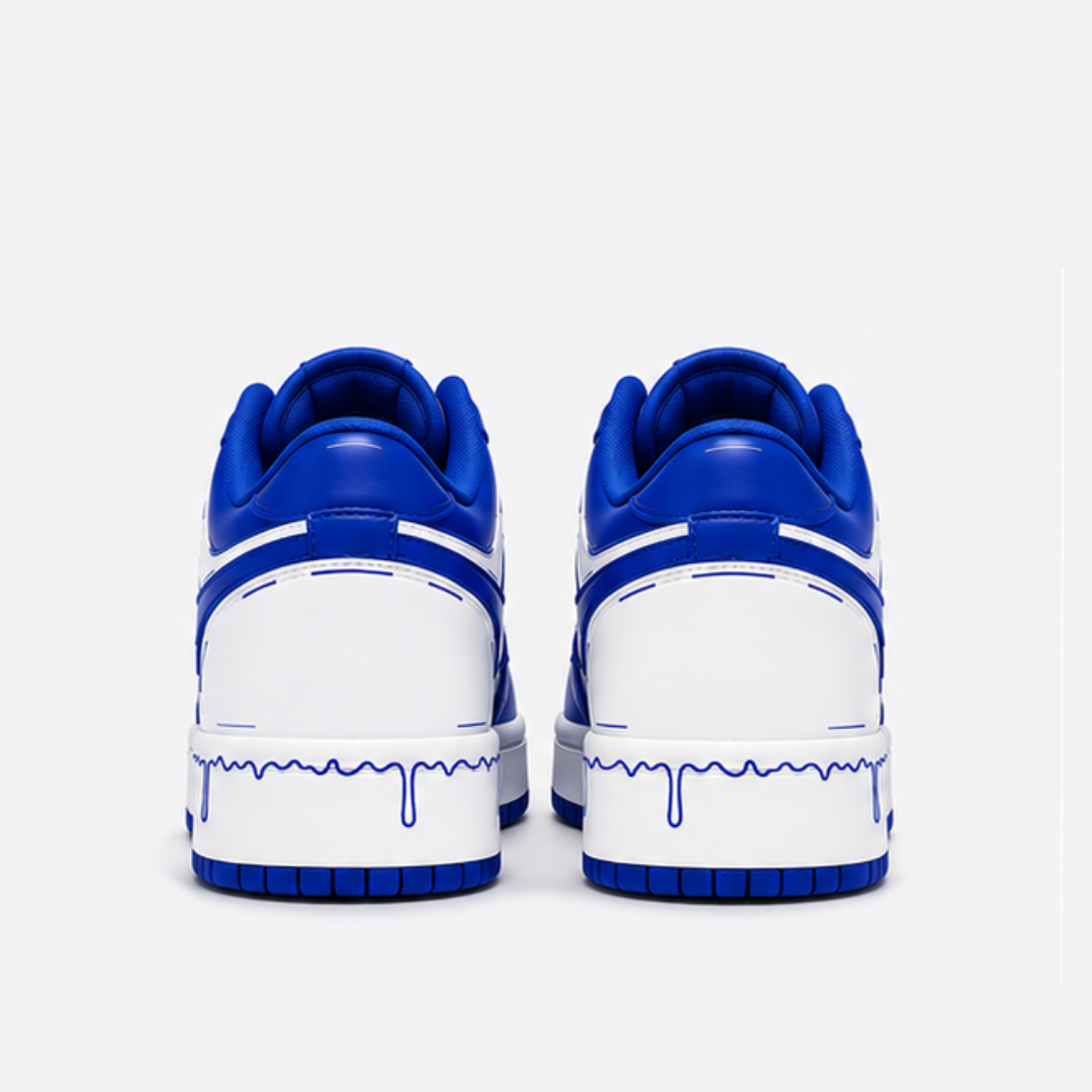 Royal Blue Drip Low Sneakers | Premium Streetwear Edition