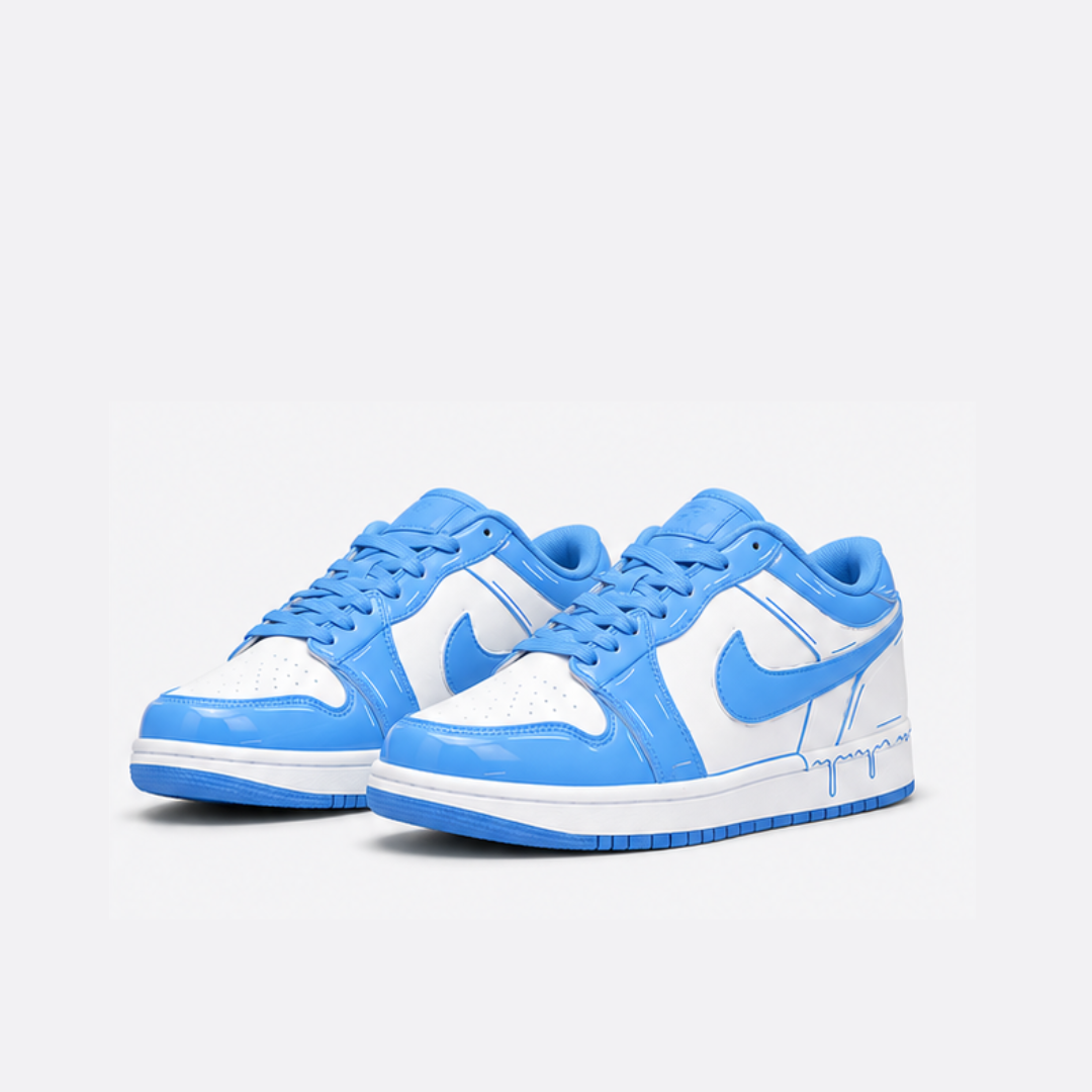 University Blue Drip Low Sneakers | Premium Streetwear Edition