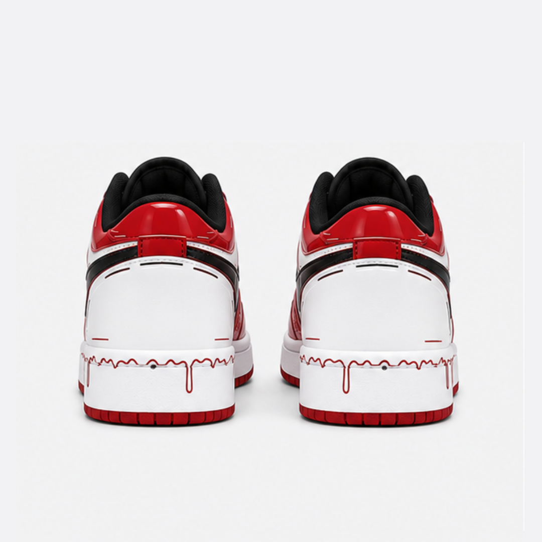 Chicago Red Drip Low Sneakers | Premium Streetwear Edition
