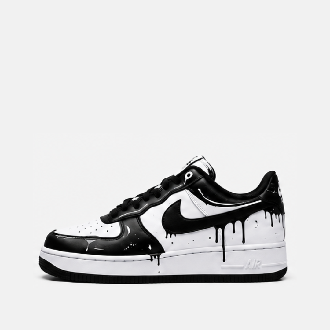 Black Drip Hand-Painted Custom Sneakers