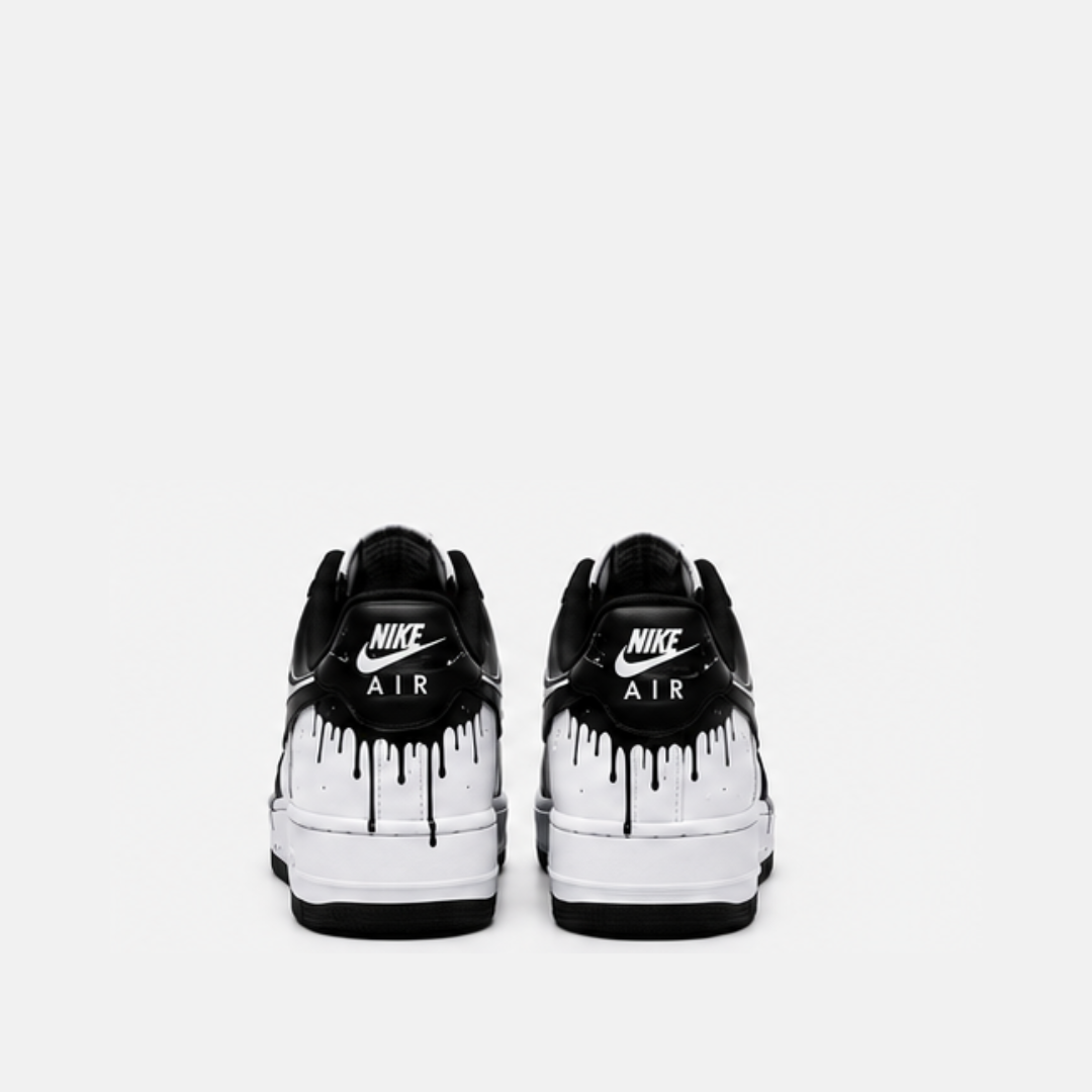 Black Drip Hand-Painted Custom Sneakers