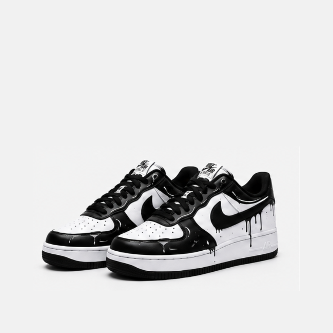 Black Drip Hand-Painted Custom Sneakers