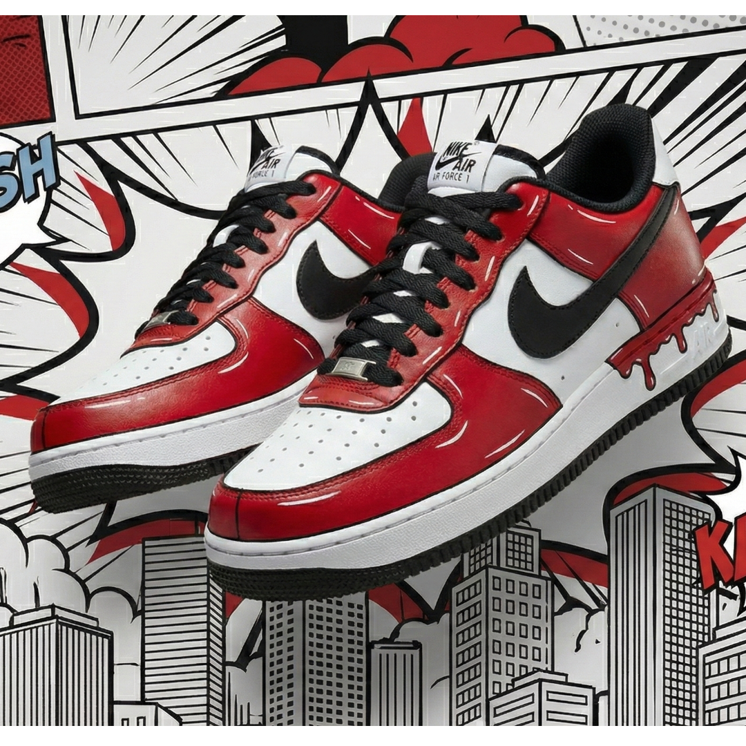 Red Drip Low – Hand-Painted Custom