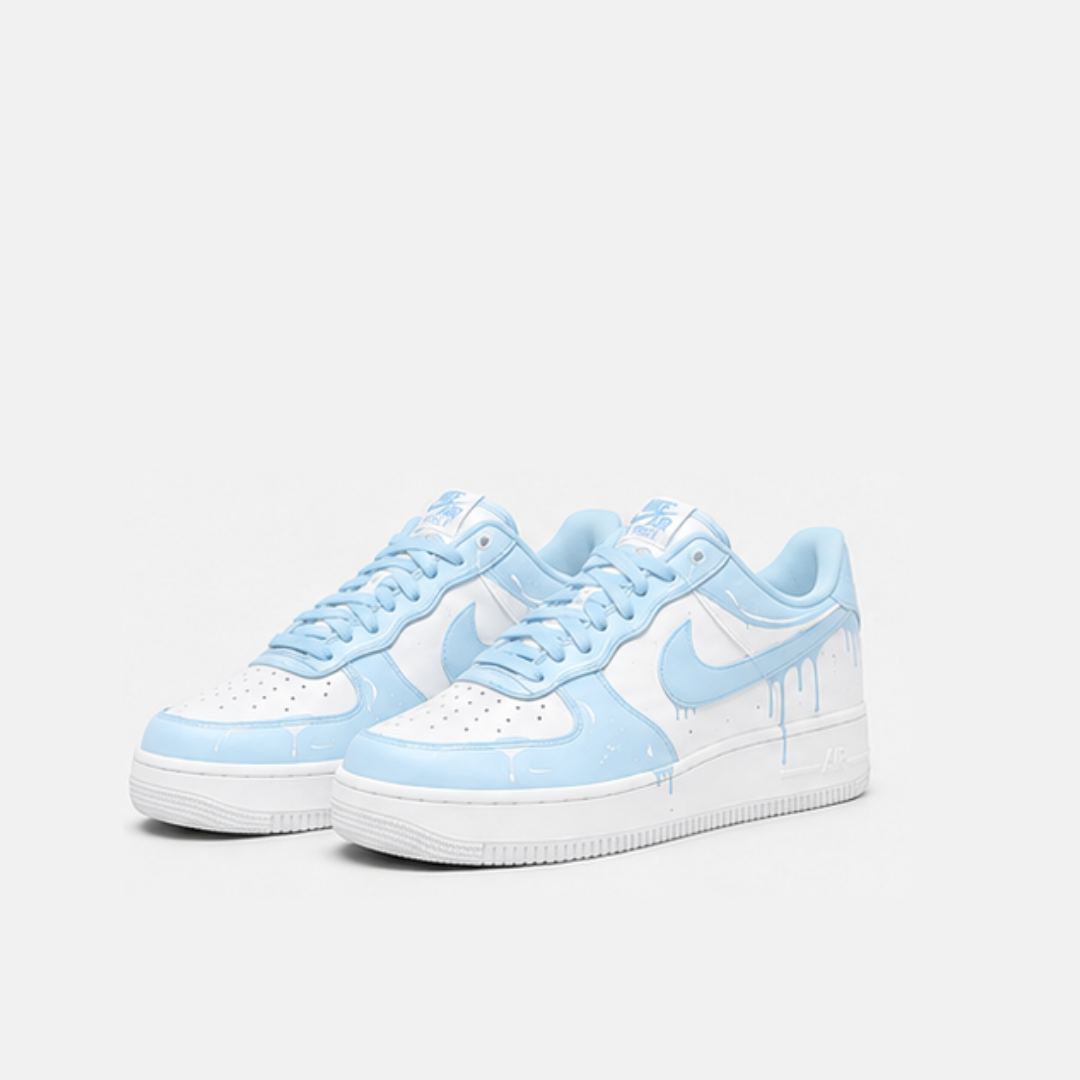 Blue Drip Hand-Painted Custom Sneakers