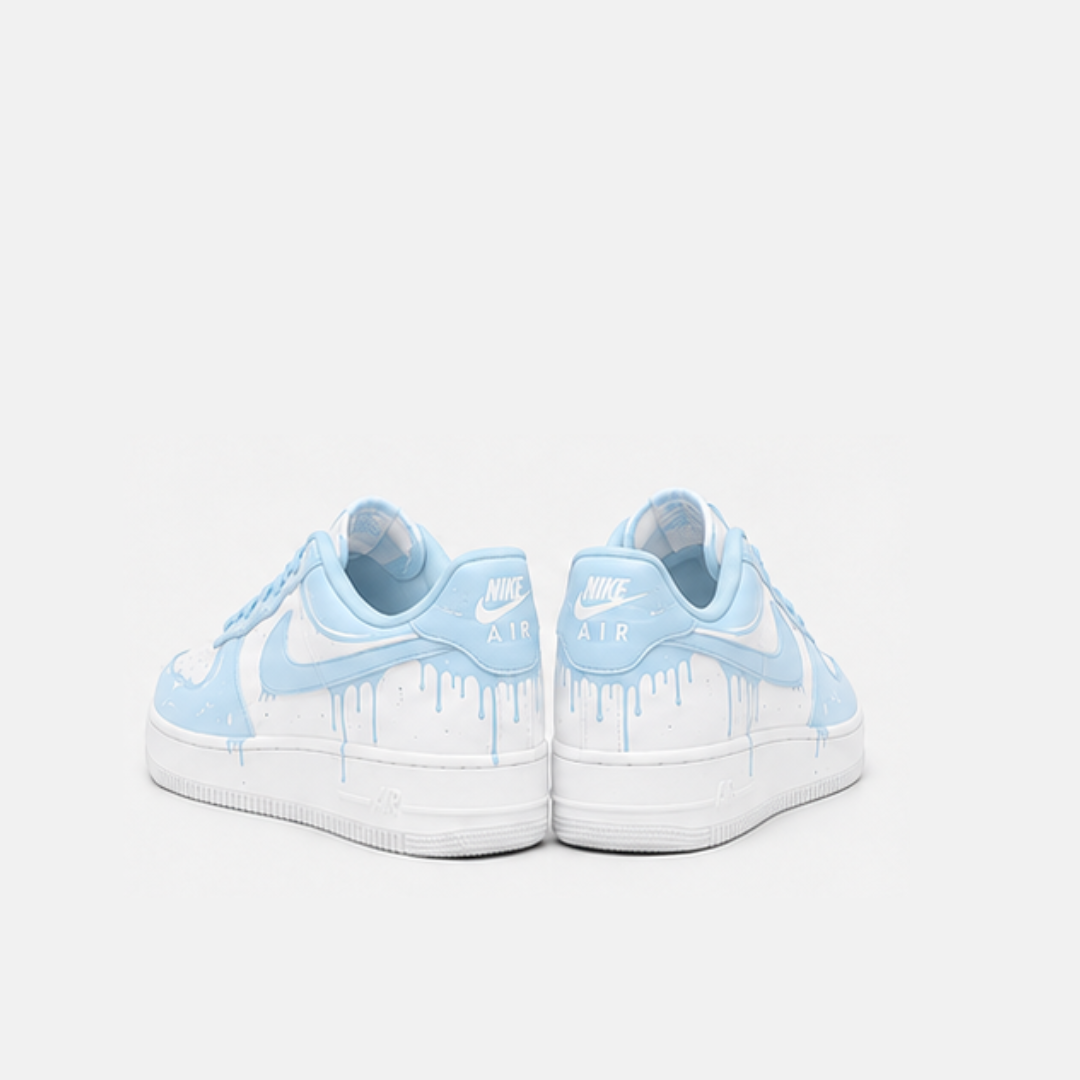 Blue Drip Hand-Painted Custom Sneakers
