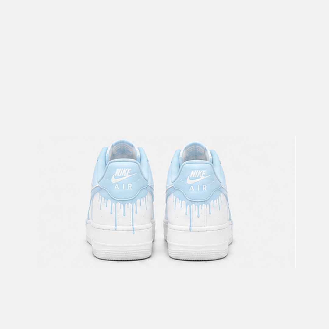 Blue Drip Hand-Painted Custom Sneakers