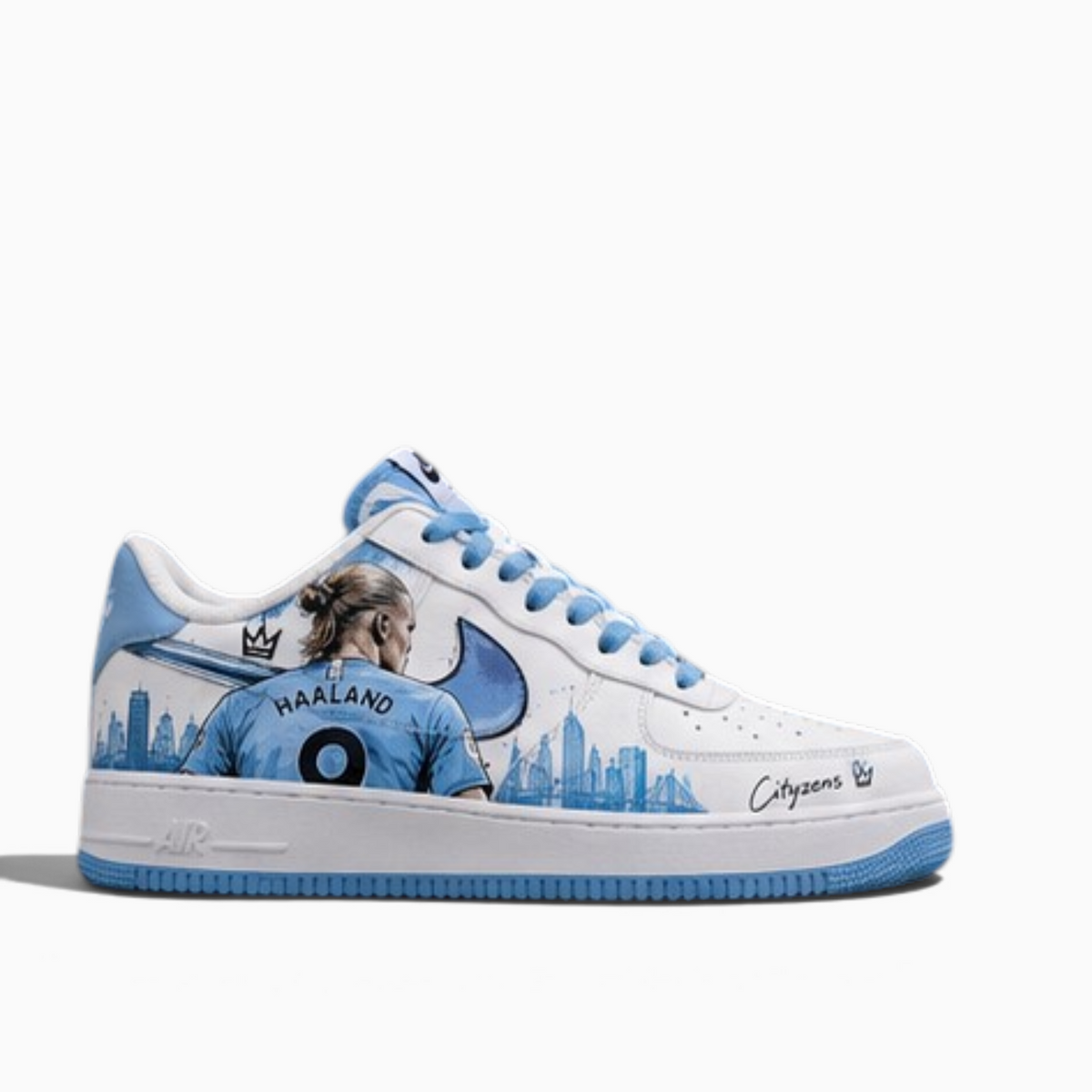 Manchester City × Haaland Custom Hand-Painted AF1 Sneakers