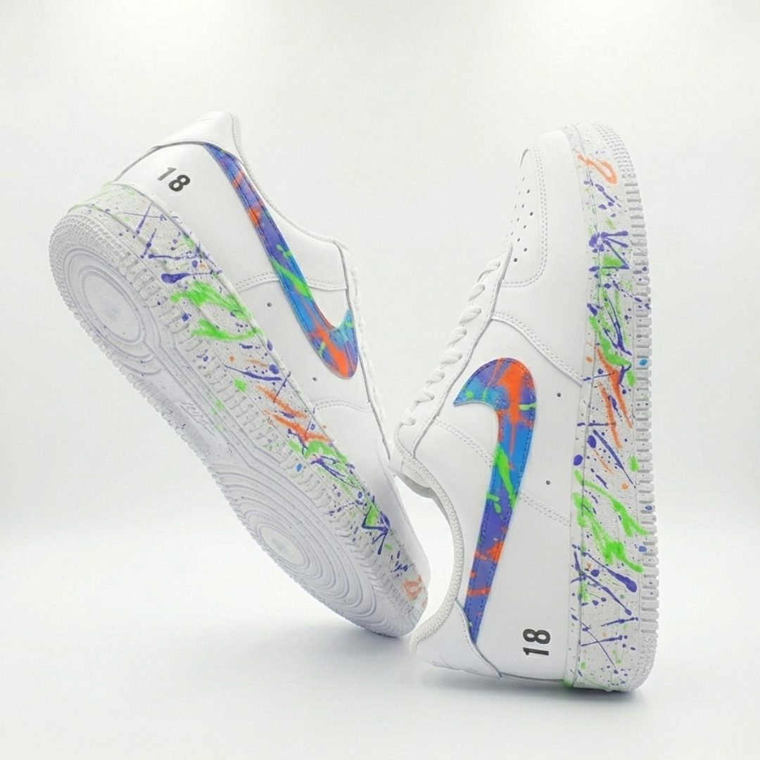 Neon Splash Low Custom Hand-Painted