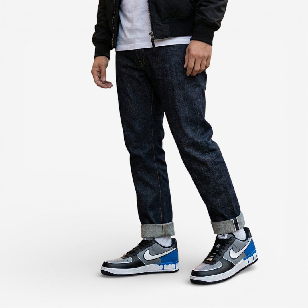 Blue Drip Low – Hand-Painted Custom
