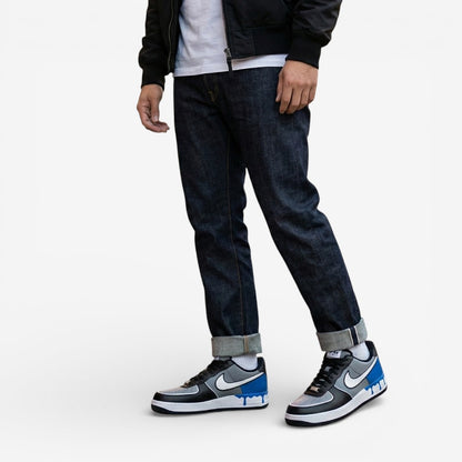 Blue Drip Low – Hand-Painted Custom