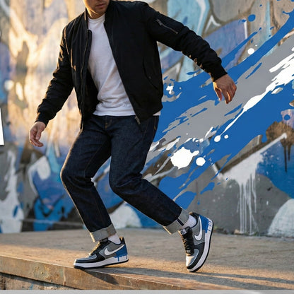 Blue Drip Low – Hand-Painted Custom