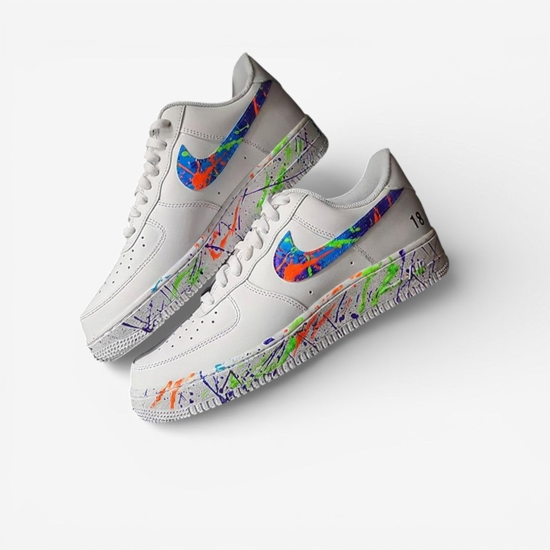 Neon Splash Low Custom Hand-Painted